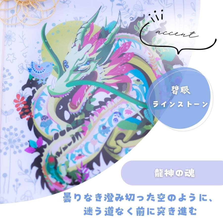 龍神 花 青い鳥 ／絵画【 運気が上がる絵 北欧 】 龍 ドラゴン 竜