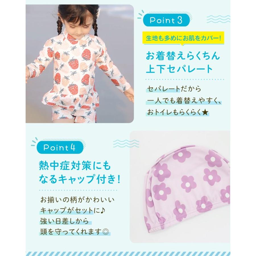 水着 女の子 セパレート キッズ 子供 80 90 100 110 120 フラワー