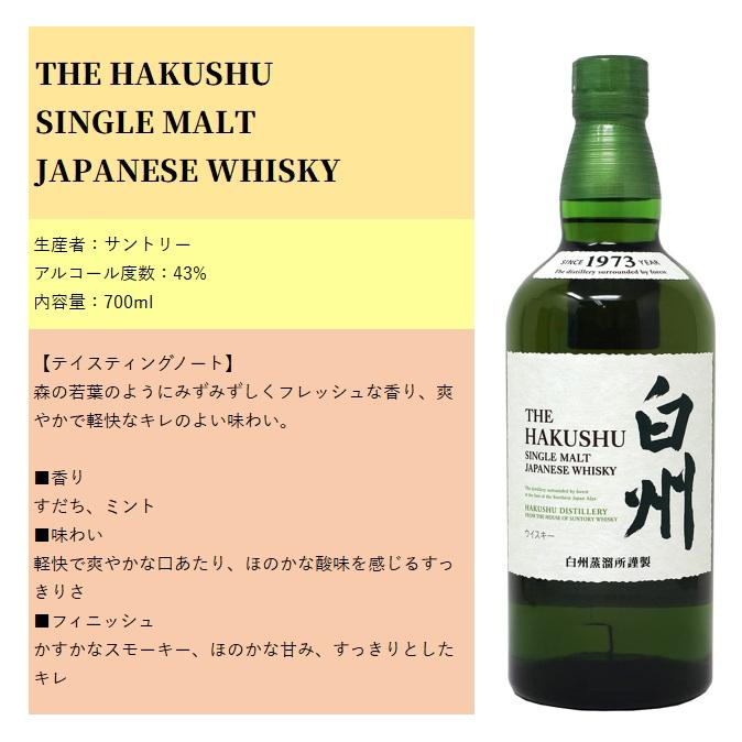 サントリー シングルモルトウイスキー 白州 箱付き 700ml 43% NV ノン