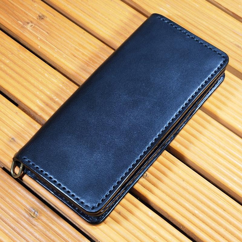 トラッカーウォレット/長財布/革財布/ライダース/レザーブラックレザー
