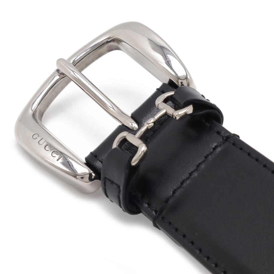 GUCCI（グッチ） ホースビット ベルト レザー ブラック 黒 シルバー