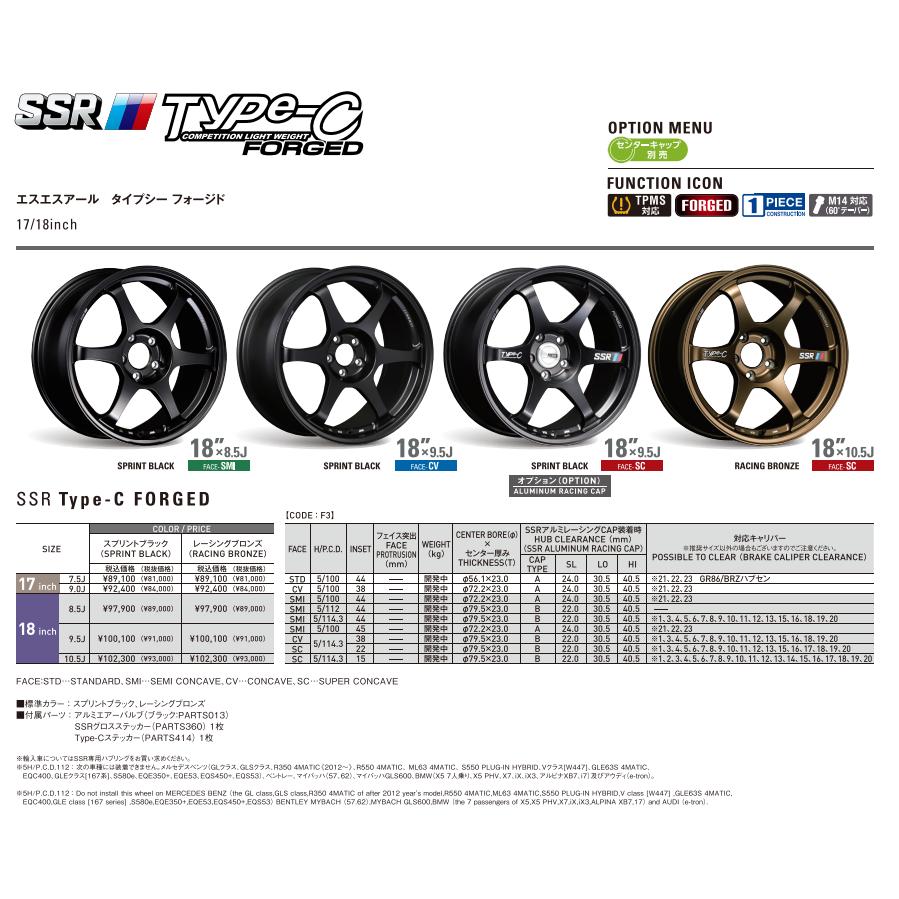 SSR SSR TYPE-C FORGED エスエスアール タイプシー フォージド 10.5J
