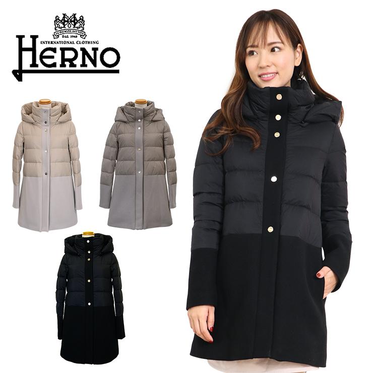 ヘルノ ダウン ウール 切り替え レディース HERNO コート PI001565D