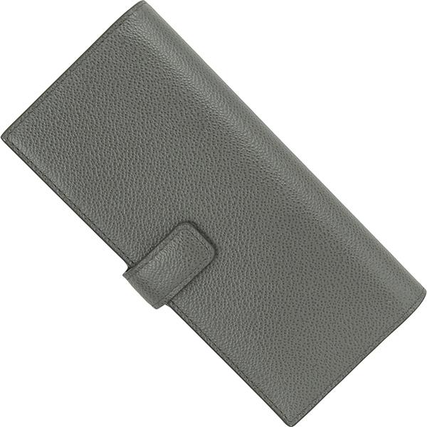 PRADA（プラダ） 財布 二つ折り マイクログレインカーフレザー グレー