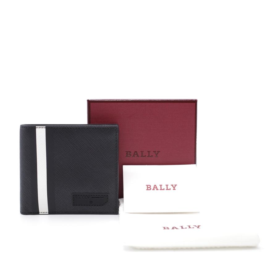 Bally（バリー） 新品 二つ折り 札入れ 財布 レザー ブラック 6224356