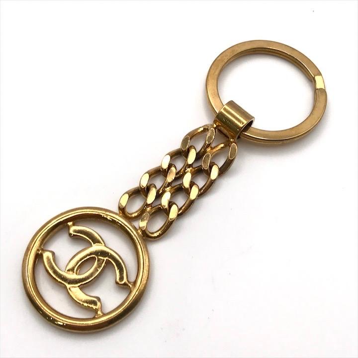 美品 CHANEL シャネル サークル ココマーク チェーン 97A キーホルダー
