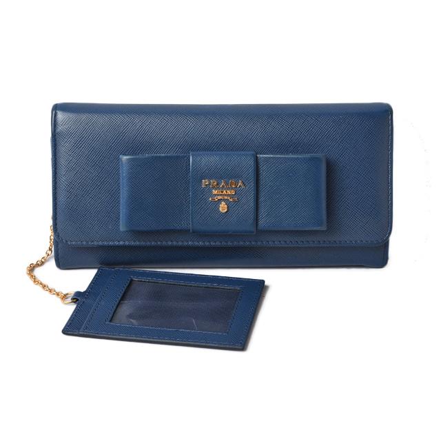 PRADA（プラダ） 財布 長財布/パスケース付 1MH132 BLUETTE/ブルー
