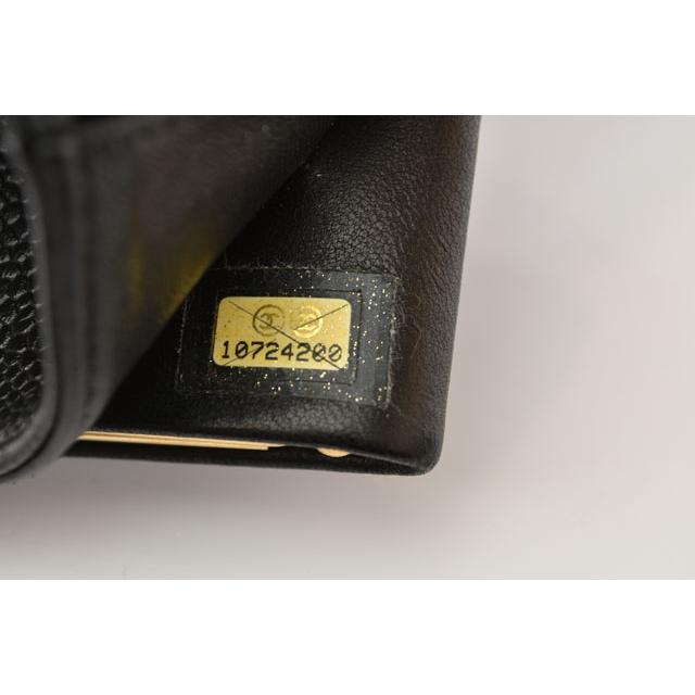キャビアスキン シャネル 財布 中古 CHANEL がま口式 2つ折/財布 ココ