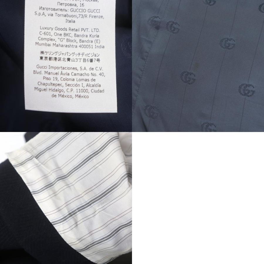GUCCI（グッチ） 良品▽GUCCI 661210 ウール90% ヘリンボーン柄 ロゴ