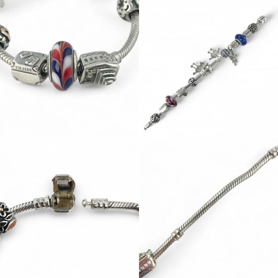 極美品△PANDORA パンドラ SV925 船 ロボット チャーム14点付き