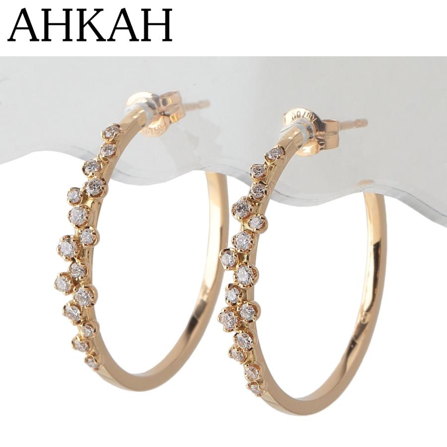 AHKAH（アーカー） ダイヤ ピアス ビリーブデュウ フープ 現行モデル