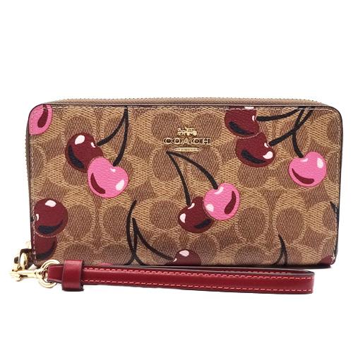 COACH（コーチ） 財布 長財布 新作 新品 シグネチャー チェリー
