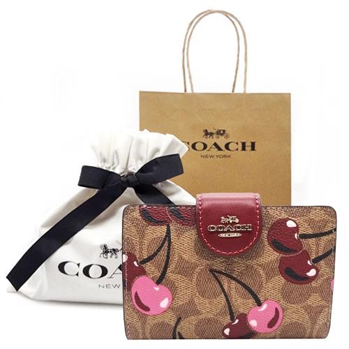 COACH（コーチ） COACH財布 折り財布 新作 新品 シグネチャー チェリー