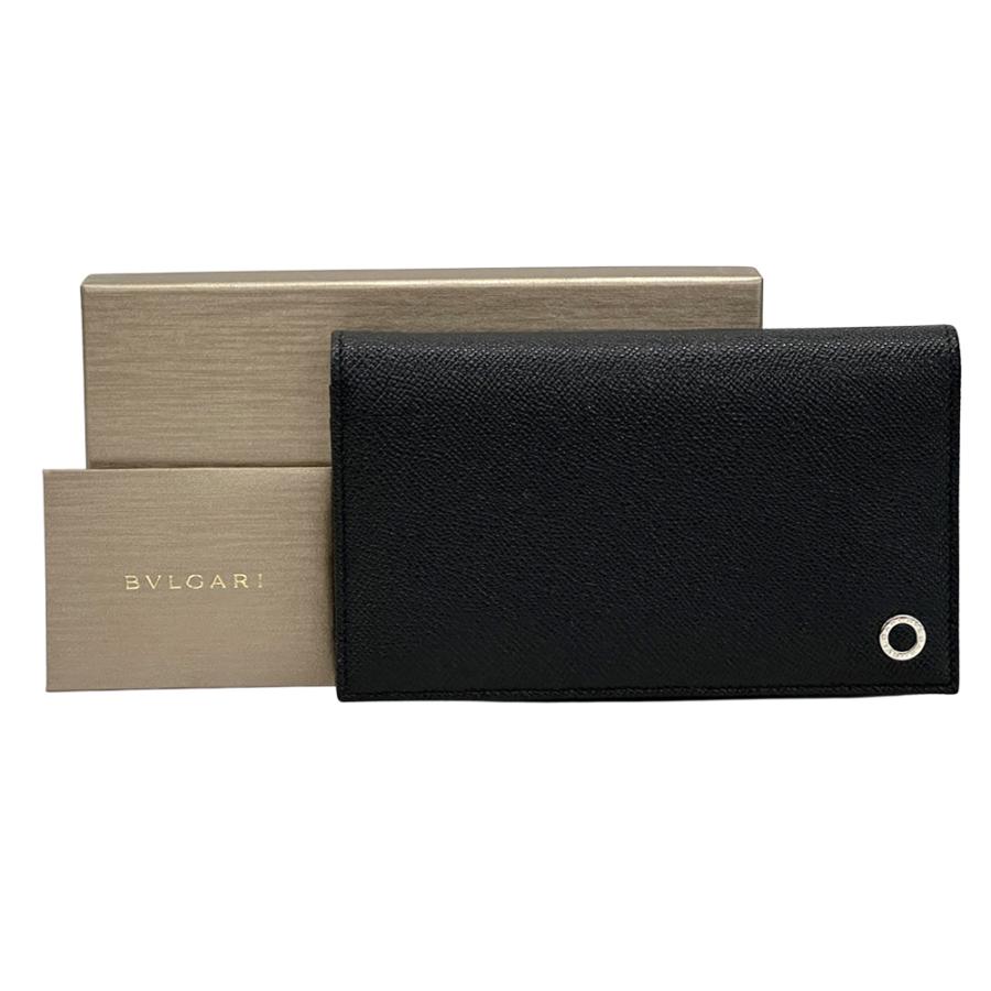 BVLGARI ブルガリマン 二つ折り 長財布 ロゴクリップ IC搭載 ブラック