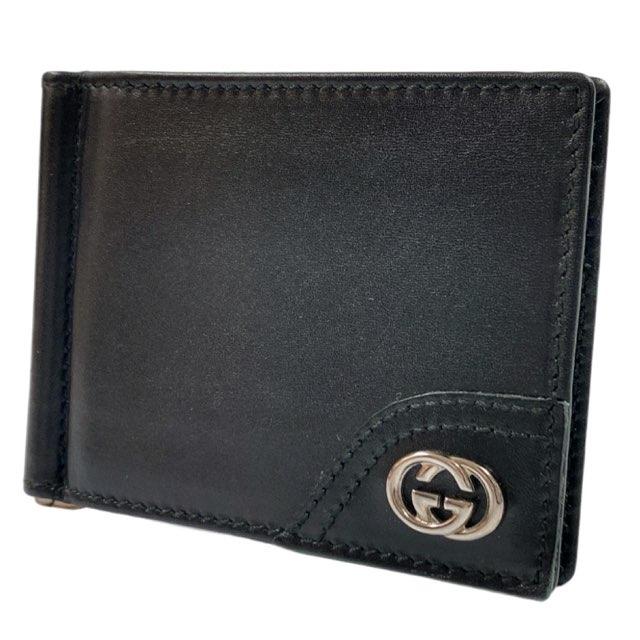 GUCCI（グッチ） マネークリップ 二つ折り 財布 レザー GG 181678