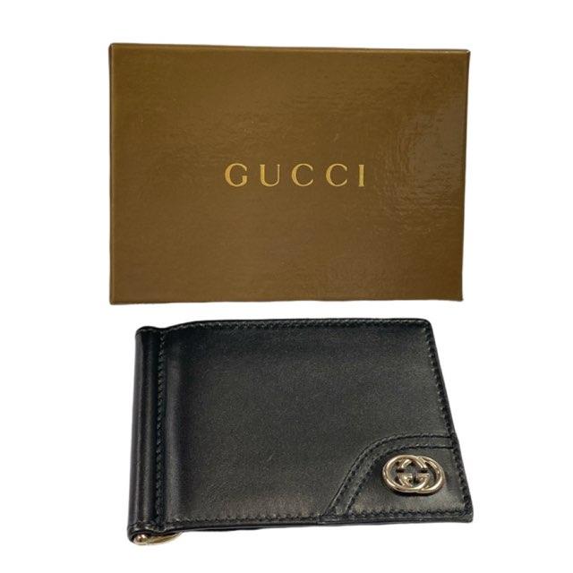 GUCCI（グッチ） マネークリップ 二つ折り 財布 レザー GG 181678