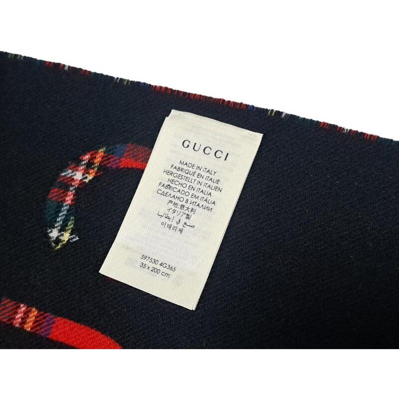 GUCCI（グッチ） 新品同様 マフラー ロゴ タータンチェック チェック