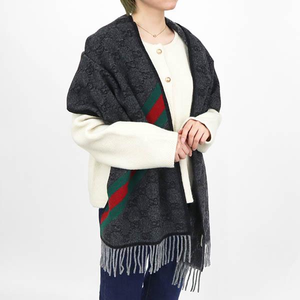GUCCI（グッチ） ストール ウール100% GG柄 マフラー ユニセックス