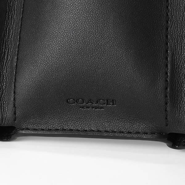 COACH（コーチ） 三つ折り財布 シンプル レザー ミニ財布 ネイビー