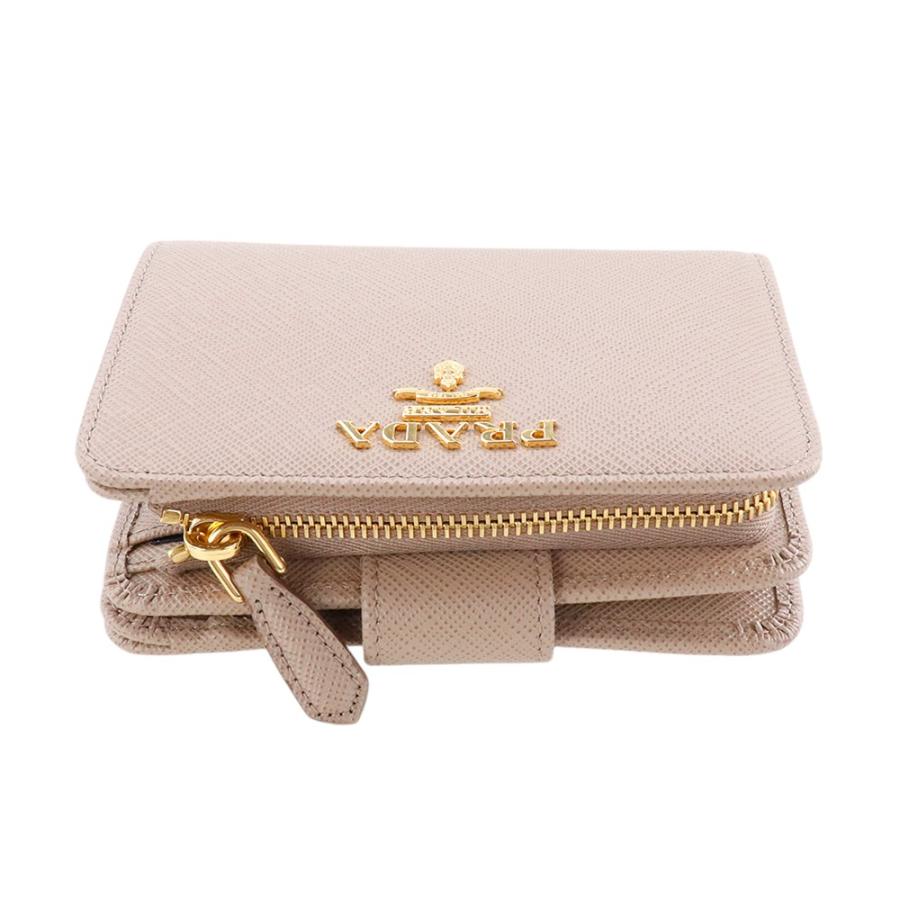 PRADA（プラダ） プタダ 財布 二つ折り フラップ PRADA SAFFIANO METAL