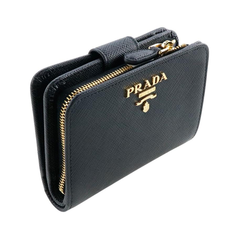 PRADA（プラダ） プタダ 財布 二つ折り フラップ PRADA SAFFIANO METAL