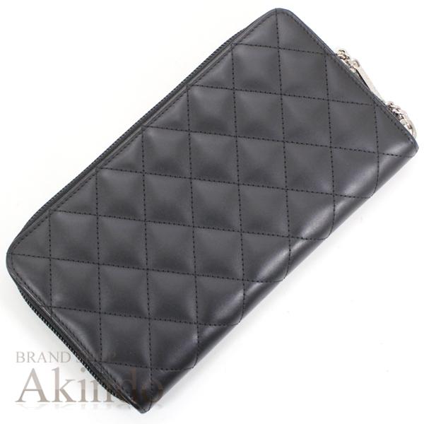 CHANEL（シャネル） 長財布 カンボン ライン カーフレザー エナメル 黒