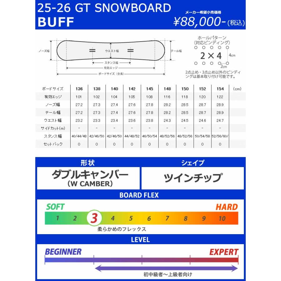 NOW 25-26 GT-SNOWBOARD/ジーティー BUFF バフ メンズ レディース