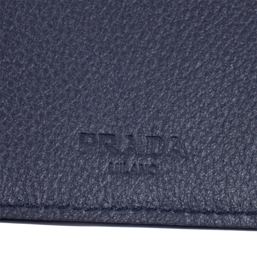 PRADA（プラダ） 財布 メンズ 二つ折り財布 レザー ネイビー 2MO738