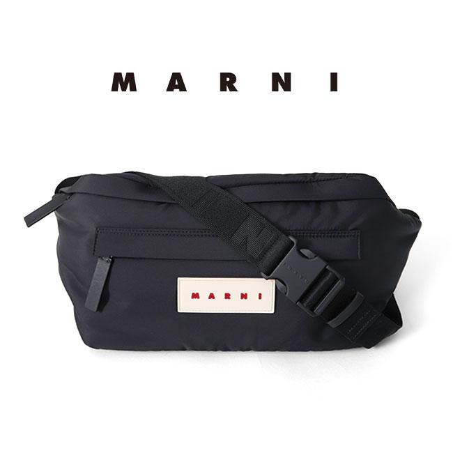 MARNI マルニ ロゴパッチ パフ ラージ ショルダー ベルトバッグ