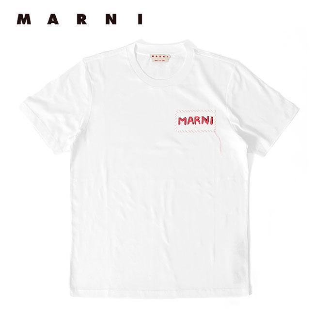 MARNI マルニ パッチワーク ロゴTシャツ HUMU0198X0 UTC017 白 半袖T