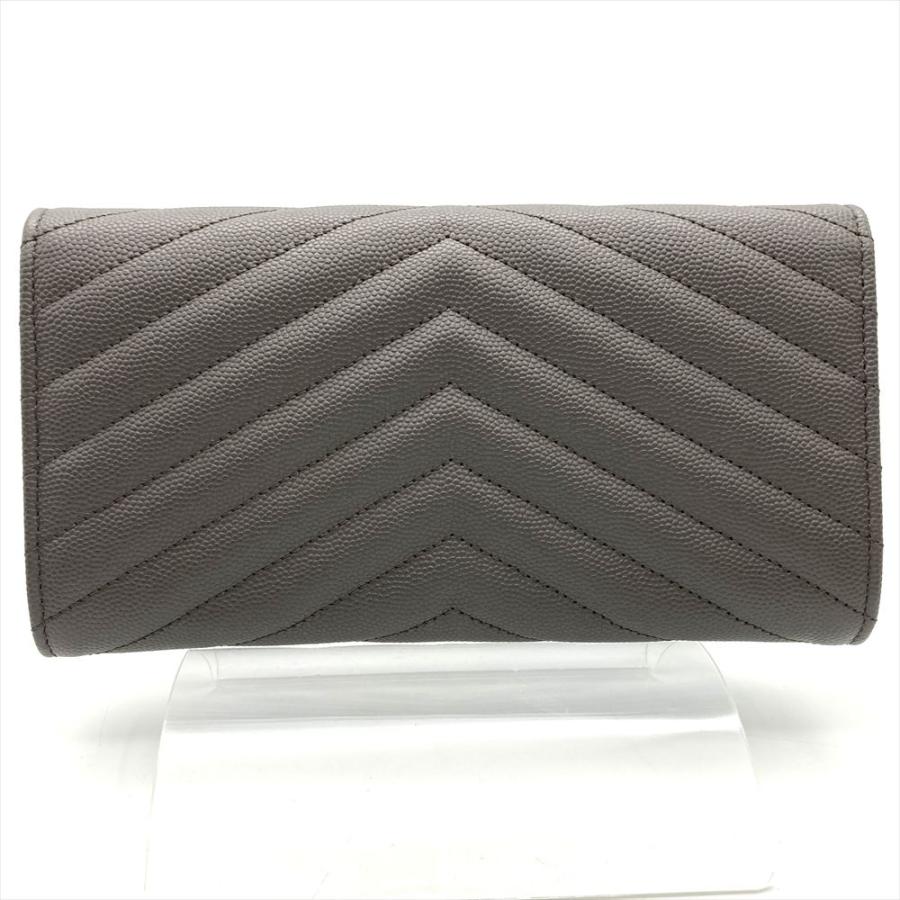 サンローラン SAINT LAURENT カサンドラ Vステッチ 長財布 レザー