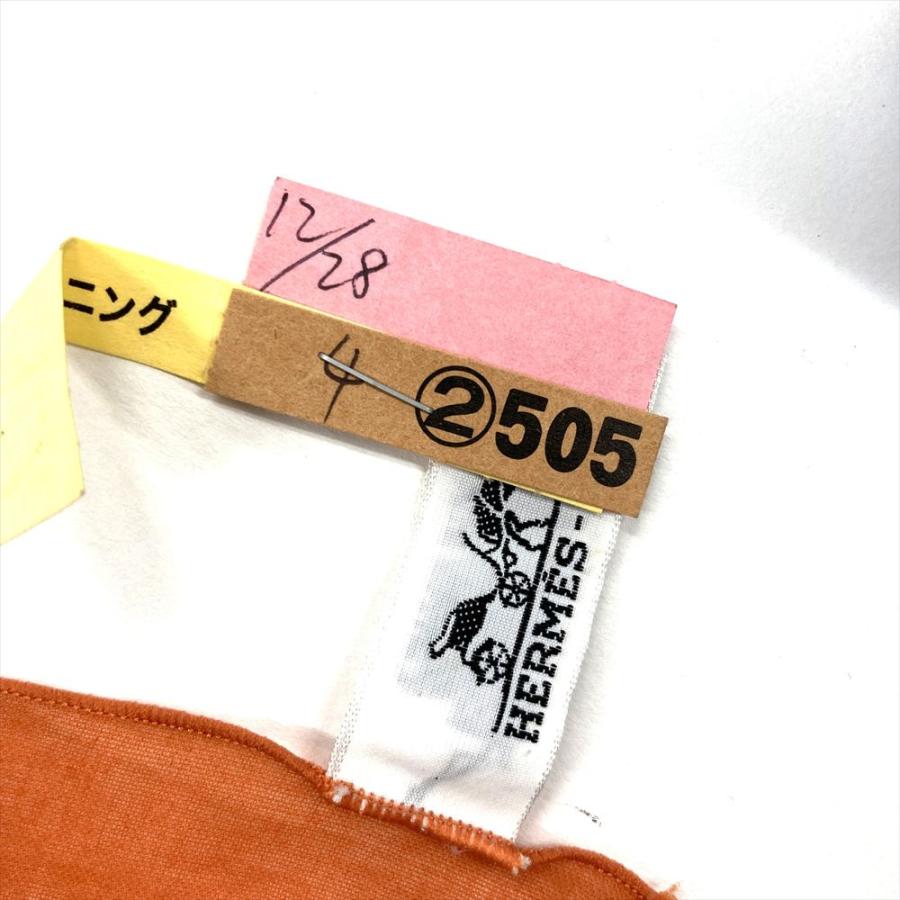 HERMES（エルメス） カレ 馬柄 スカーフ オレンジ パレオ ストール