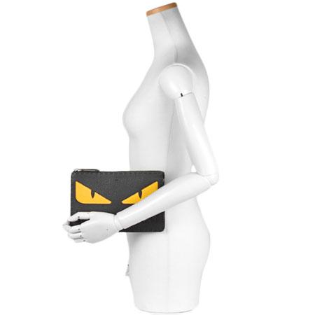 FENDI（フェンディ） バグズ モンスター クラッチバッグ レザー 7VA350