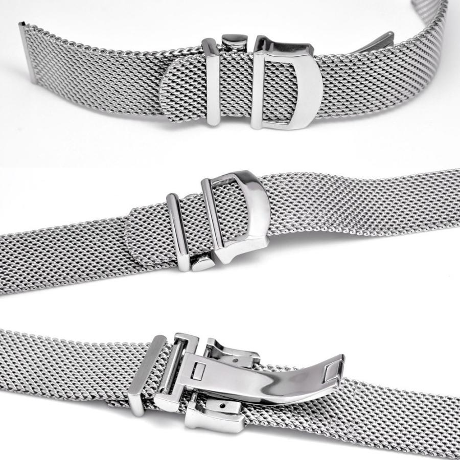 For IWC 高級メッシュメタル腕時計バンド 汎用 交換バンド 幅20mm/22mm