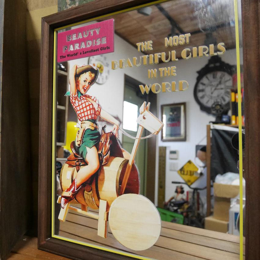 パブミラー BP F/Cow Girl インテリア ウォールミラー 鏡 PUB MIRROR