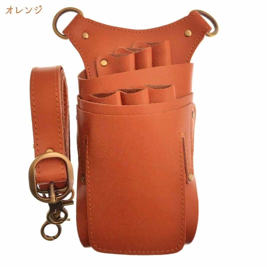 本革シザーケース Tall タイプ 本革ベルト付 送料無料 ハサミ6丁 美容