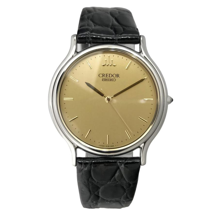 CREDOR クレドール 8J81 6A30 SS レザー セイコー SEIKO クオーツ 中古