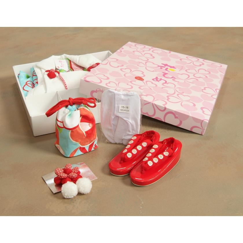 京美 七五三 着物 3歳 女の子 被布セット 京都花ひめ 水色 光琳雪椿 前