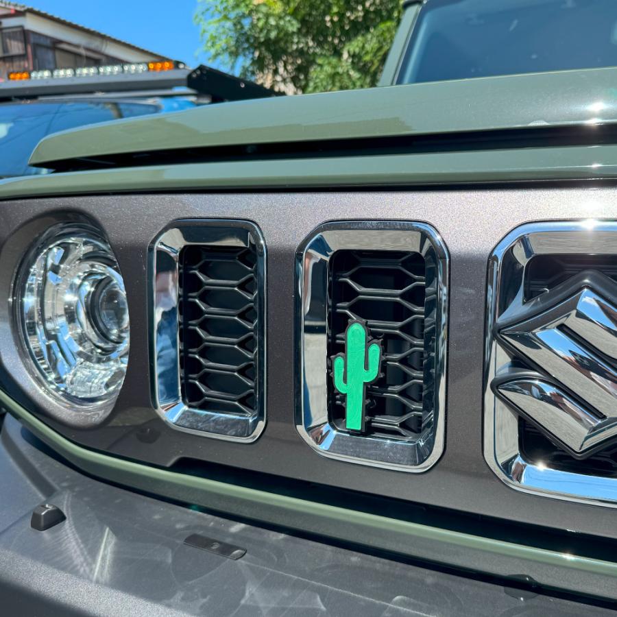 汎用 グリルバッジ サボテン トポグラフィー04 グリルバッチ フロント