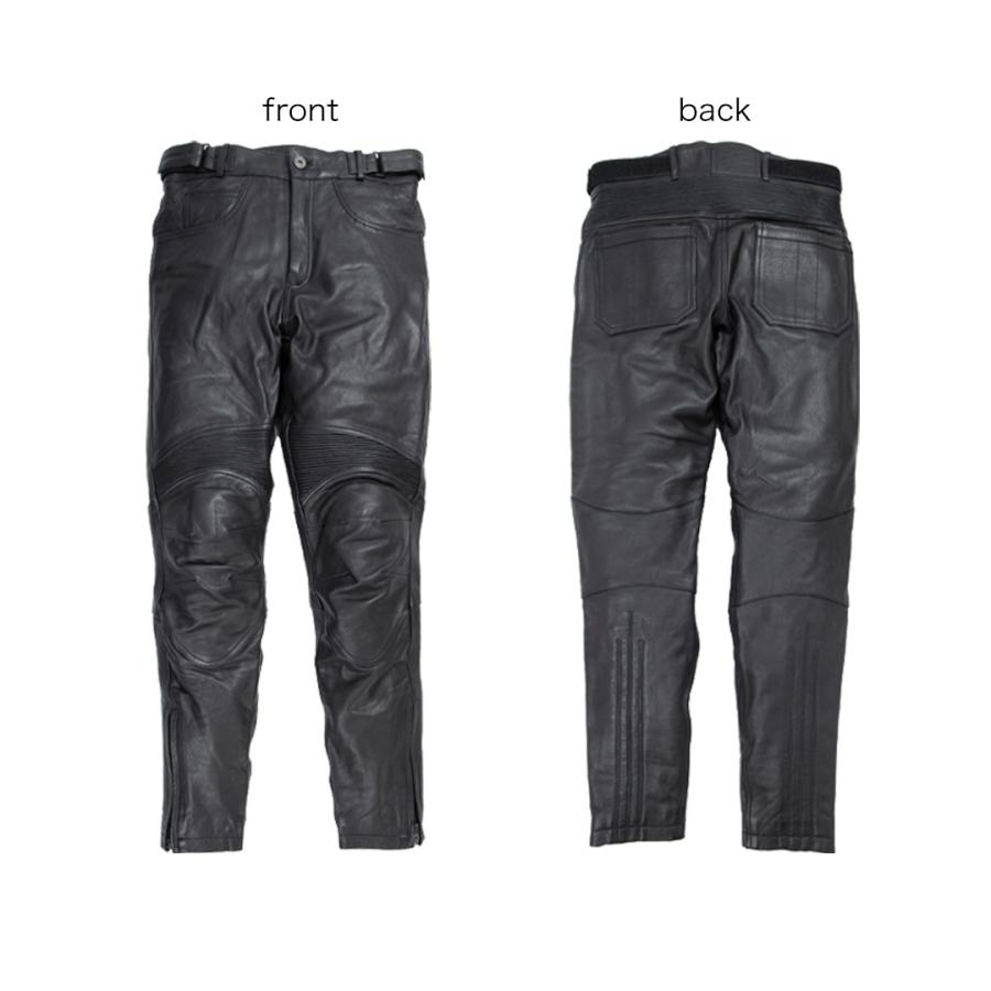 比較的美品 Degner バイカー 肉厚 カウレザー パンツ メッシュ裏地 黒