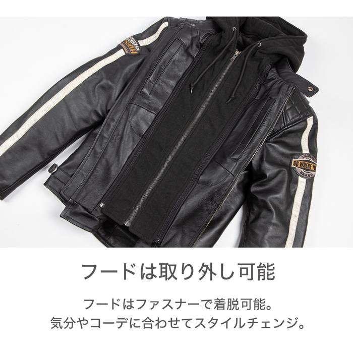 DEGNER（デグナー） シープレザージャケット フード ワッペン 23WJ-6