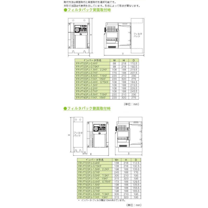 三菱電機（MITSUBISHI ELECTRIC） FR-F720PJ-5.5KF 簡単小形インバータ