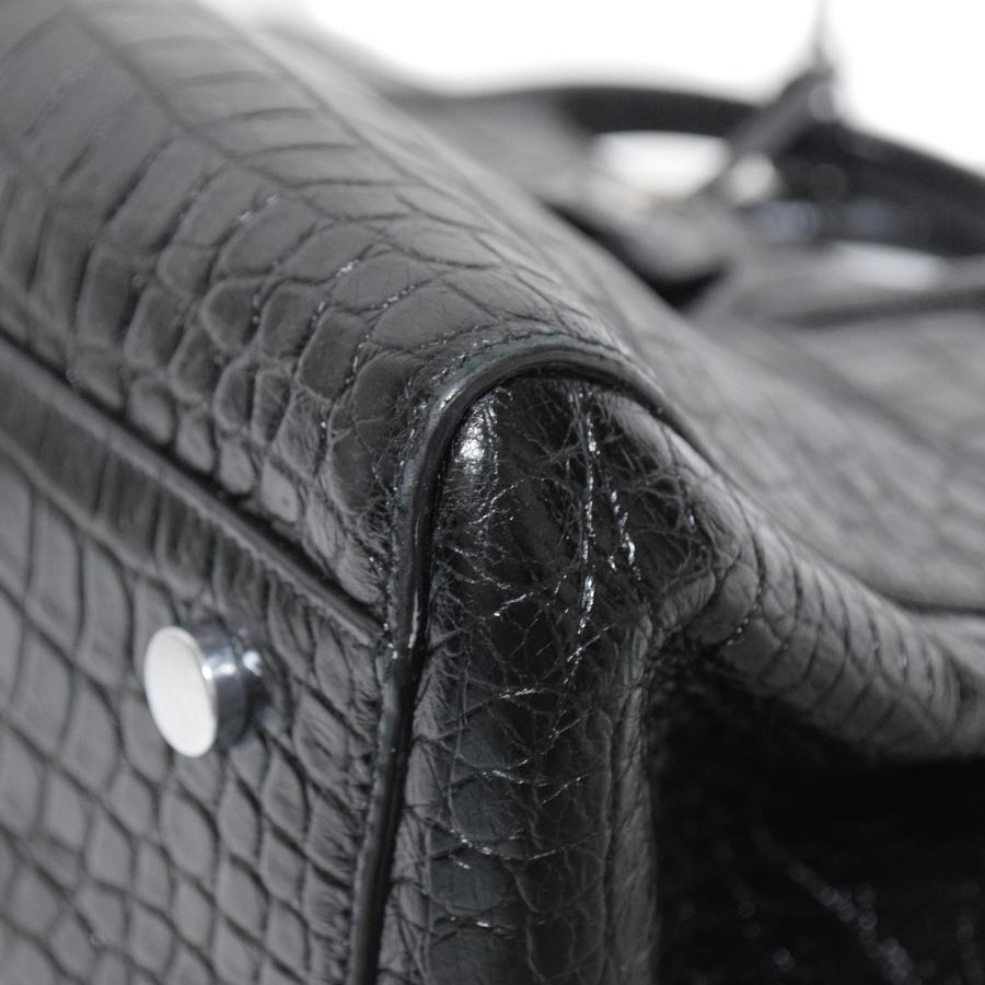 SAINT LAURENT サンローラン カバ リヴゴーシュ クロコ型押し 400413