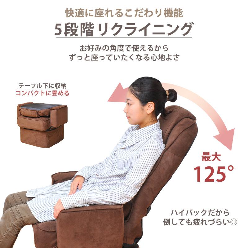 高座椅子 リクライニング こたつ用 回転座椅子 360°回転式 座椅子
