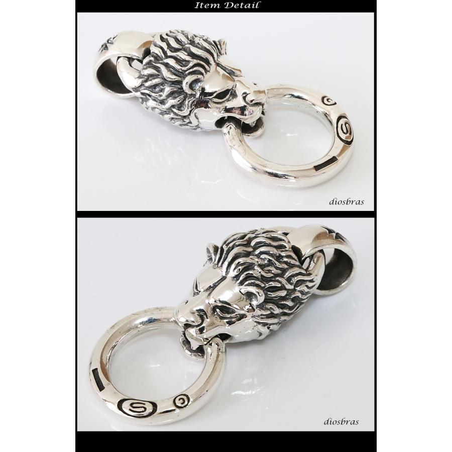 ライオン ヘッド リング ペンダント トップ ネックレス シルバー 925