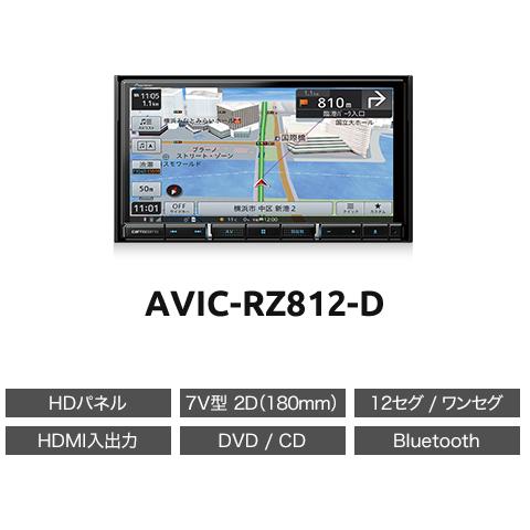楽ナビ AVIC-RZ812-D カロッツェリア パイオニア 7インチ カーナビ 2D
