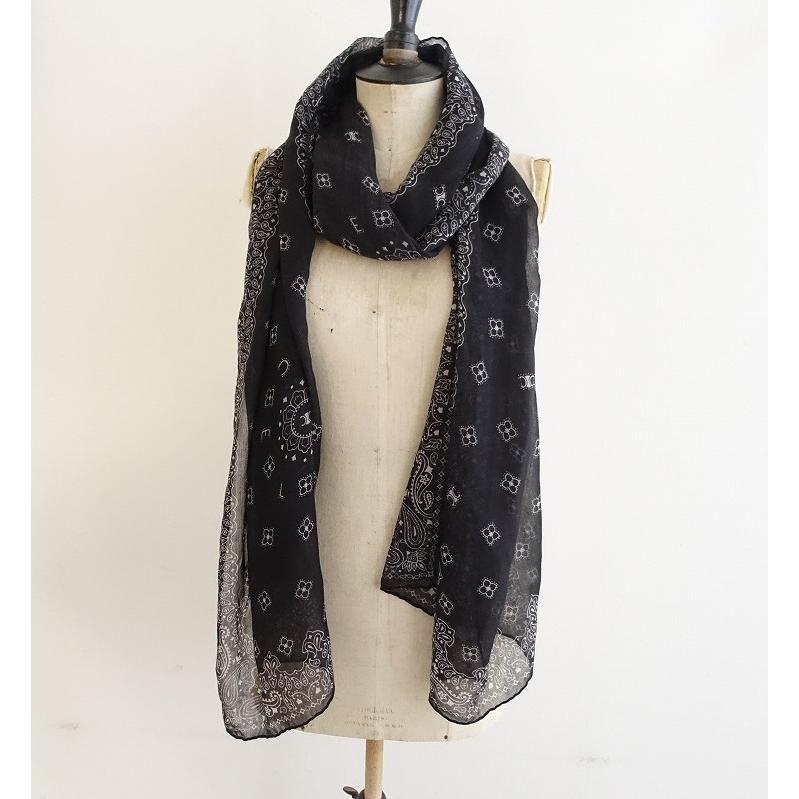 美品/定価13万】セリーヌ CELINE *カシミアモスリンストール*黒