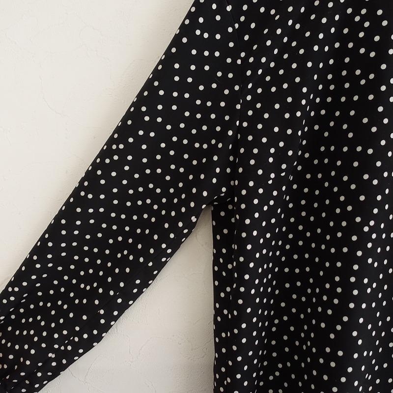 SINME 【美品/2023SS/定価2.9万】シンメ *ドットボウタイブラウス*M黒