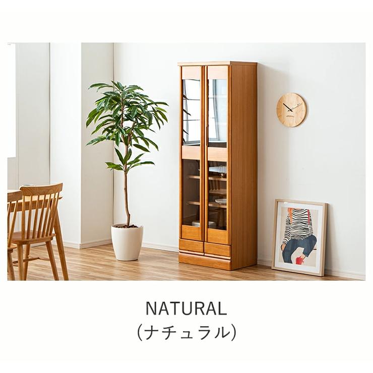 書棚 本棚 収納棚 完成品 幅60cm ガラス 扉付き 木製 スリム 引き出し