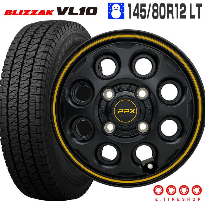 ブリザック 軽トラ 軽バン VL10 145/80R12 LT PPX MIL8 12×3.50B